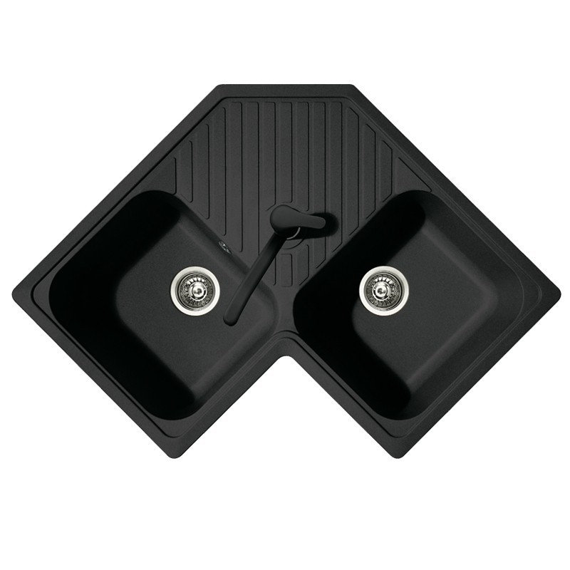 Belfry Kitchen Blaine 83cm x 83cm Corner Kitchen Sink Wayfair.co.uk